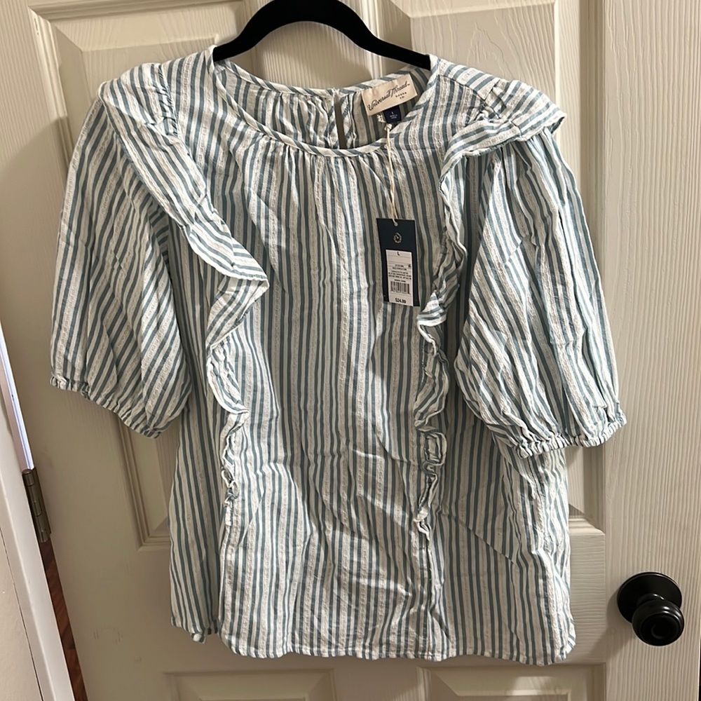 Puff Sleeve Striped Blouse